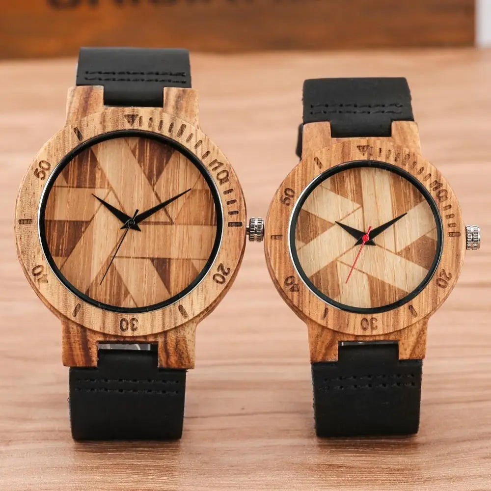 Unique Irregular Geometric Couple Watch