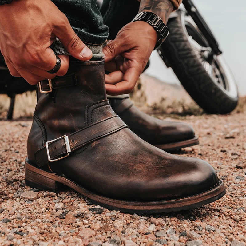 Strappy Buckle Men's Boots